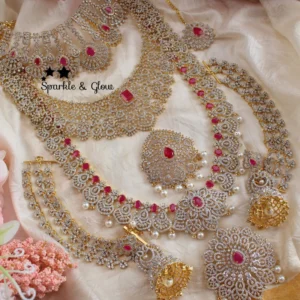 pink Rose gold Necklace Full set chocker