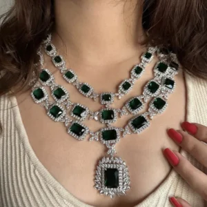Green Rose gold Necklace...