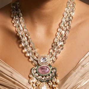 Regal Polki Pearl Green Bridal Set