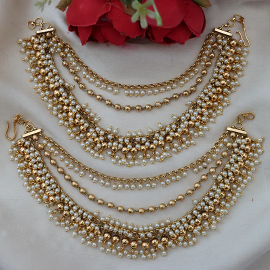 Elegant Jadabilla Earchain Combo - Sparkling Jewellery - Image 3